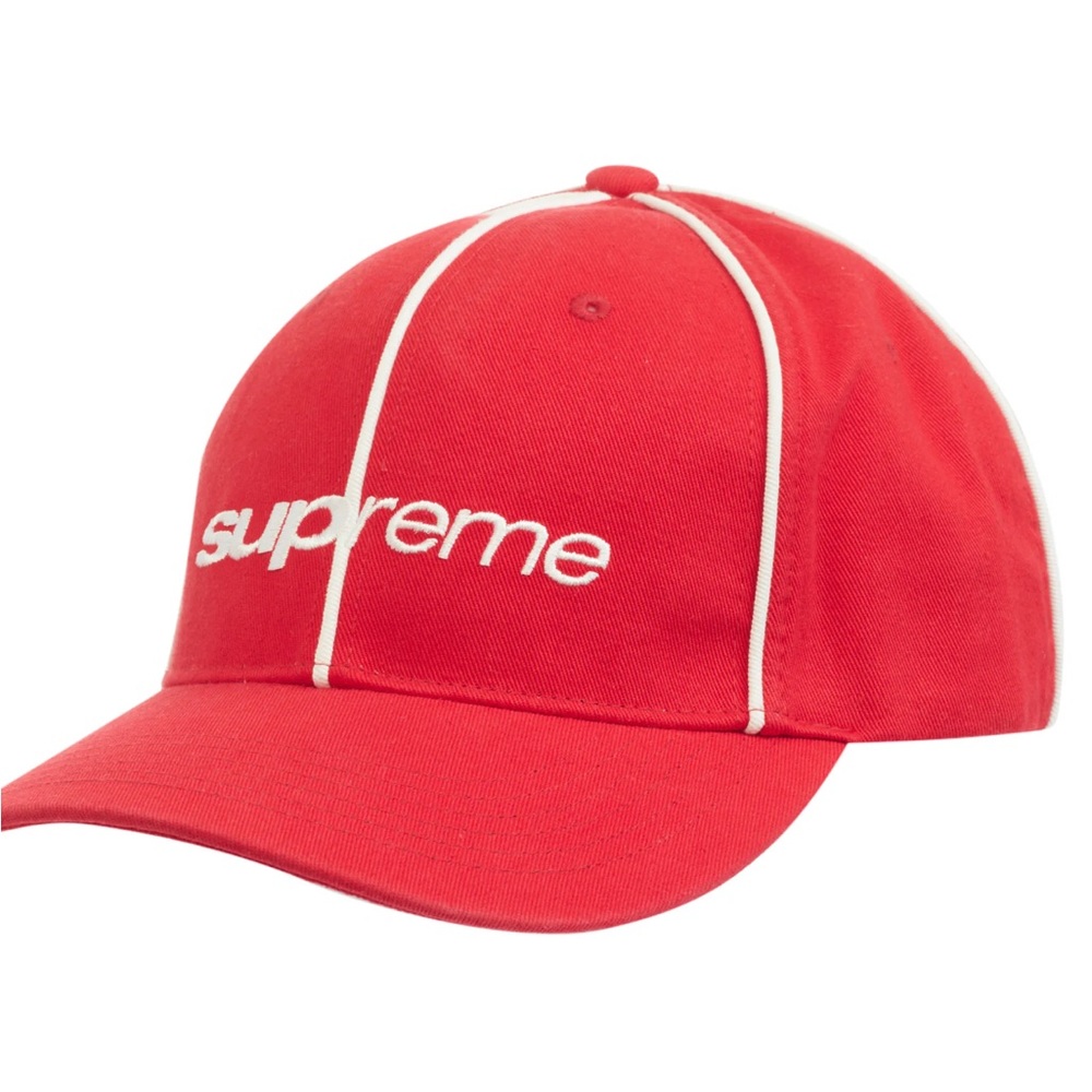 Supreme Red Piping Adjustable 6 Panel Hat
